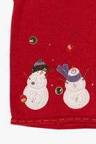Vintage Red Christopher & Banks Snowmen Ugly Christmas Vest (2000s)