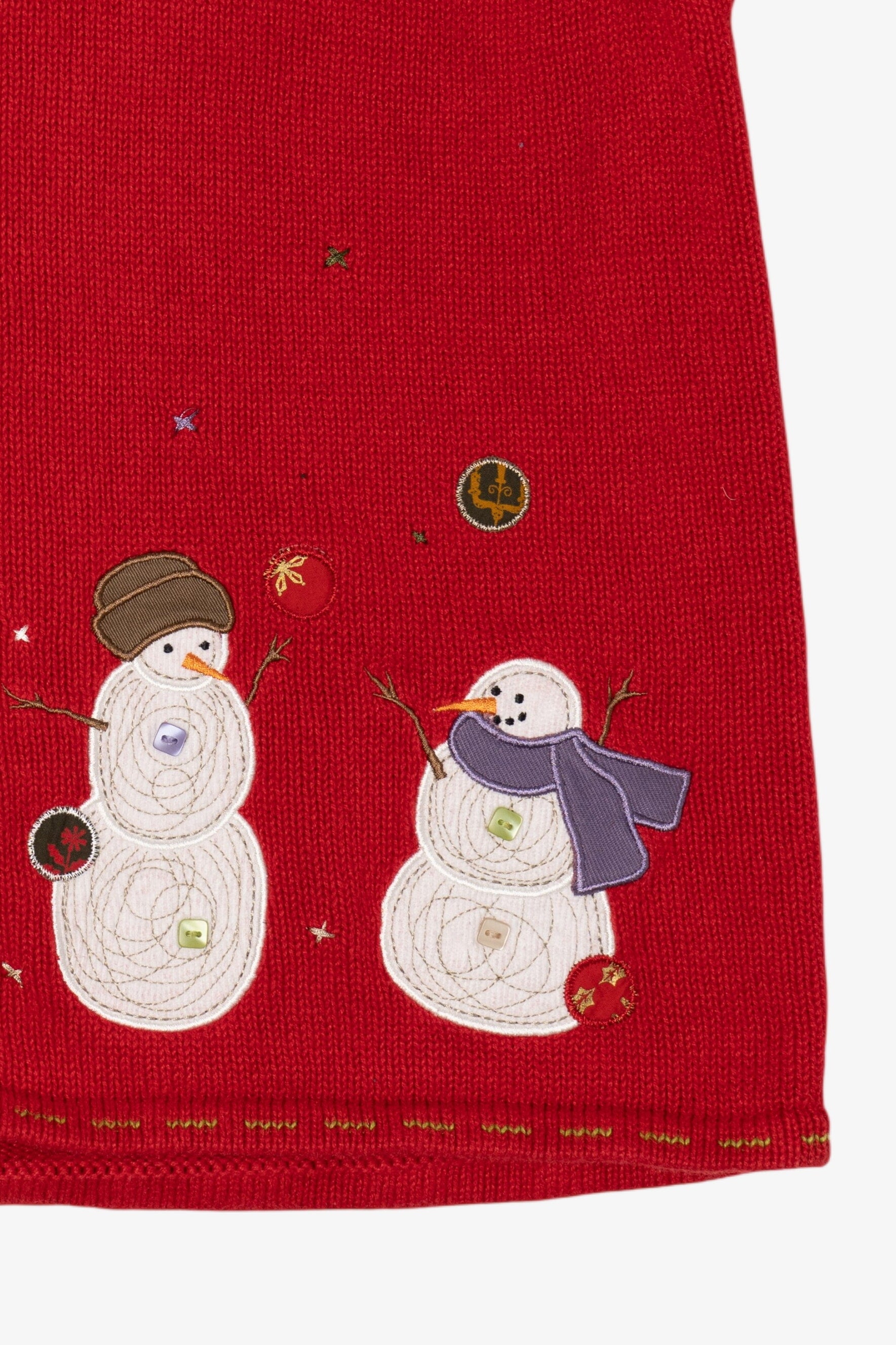 Vintage Red Christopher & Banks Snowmen Ugly Christmas Vest (2000s)