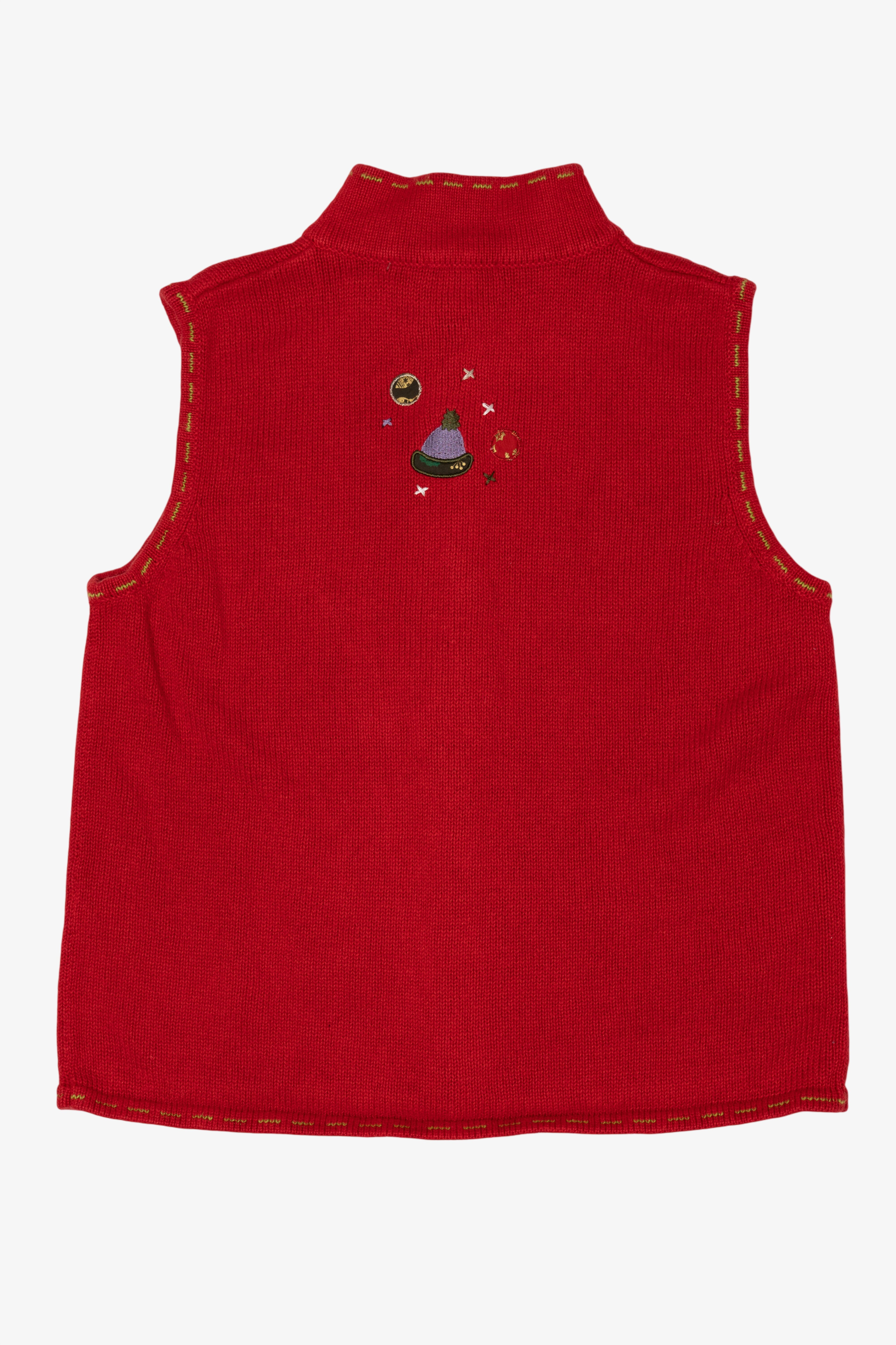 Vintage Red Christopher & Banks Snowmen Ugly Christmas Vest (2000s)