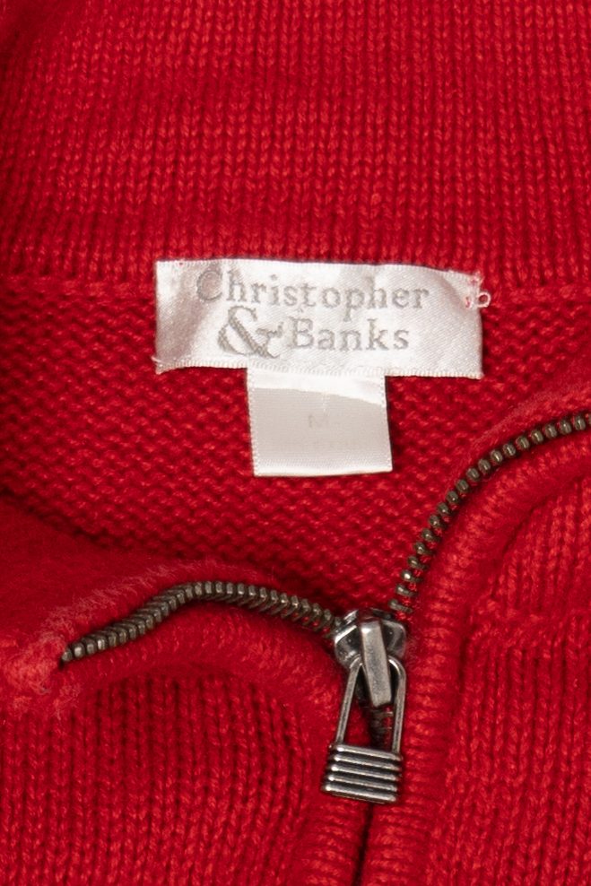 Vintage Red Christopher & Banks Snowmen Ugly Christmas Vest (2000s)