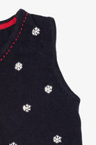 Vintage Hand Embroidered Christopher & Banks Snowflakes Ugly Christmas Vest (2000s)