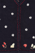 Vintage Hand Embroidered Christopher & Banks Snowflakes Ugly Christmas Vest (2000s)