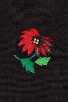 Vintage Black Bobbie Brooks Poinsettias Ugly Christmas Vest (1990s)