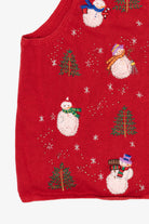 Vintage Red Hampshire Studio Snowmen Ugly Christmas Vest (1990s)