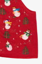 Vintage Red Hampshire Studio Snowmen Ugly Christmas Vest (1990s)