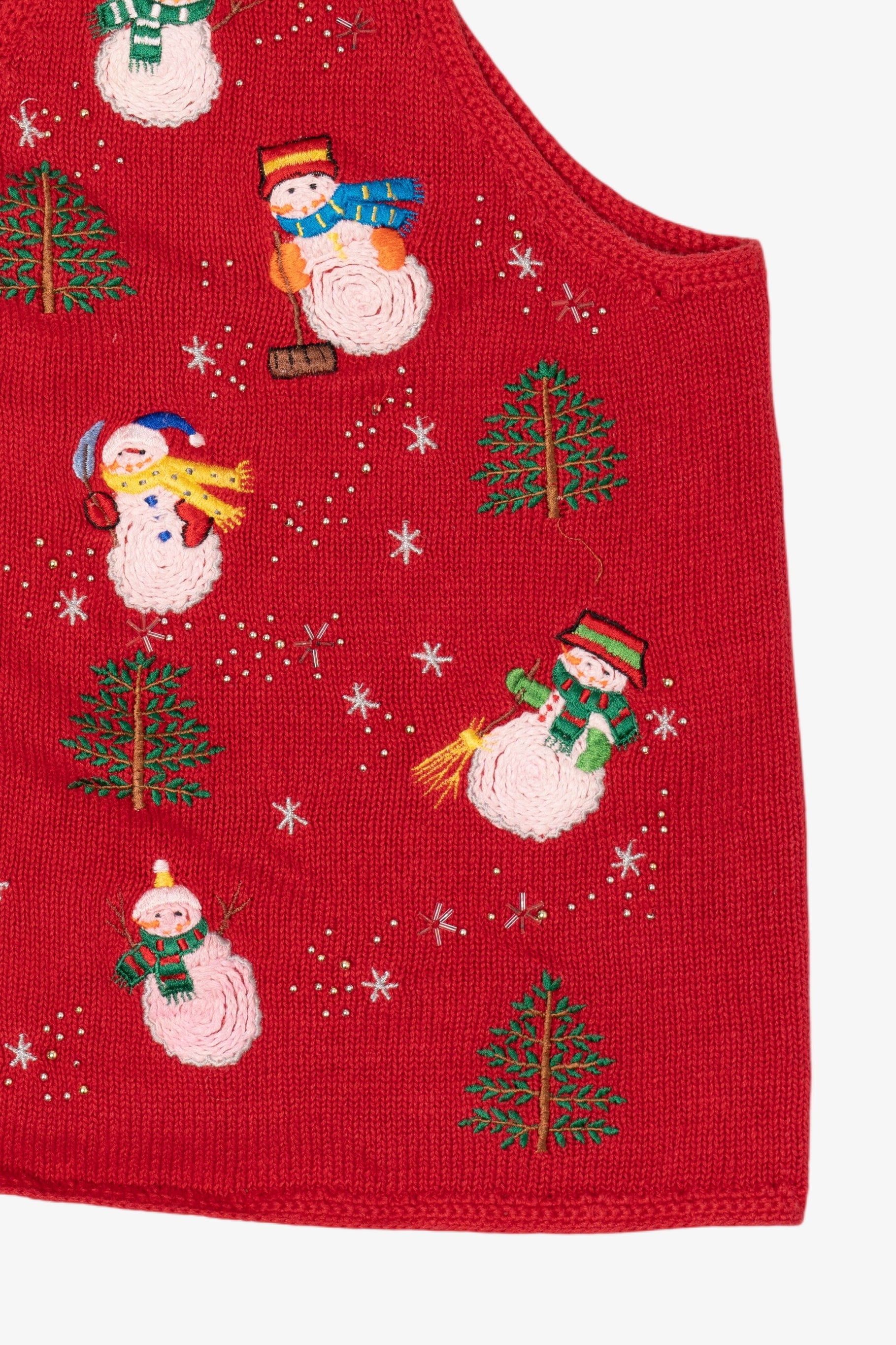Vintage Red Hampshire Studio Snowmen Ugly Christmas Vest (1990s)