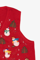 Vintage Red Hampshire Studio Snowmen Ugly Christmas Vest (1990s)