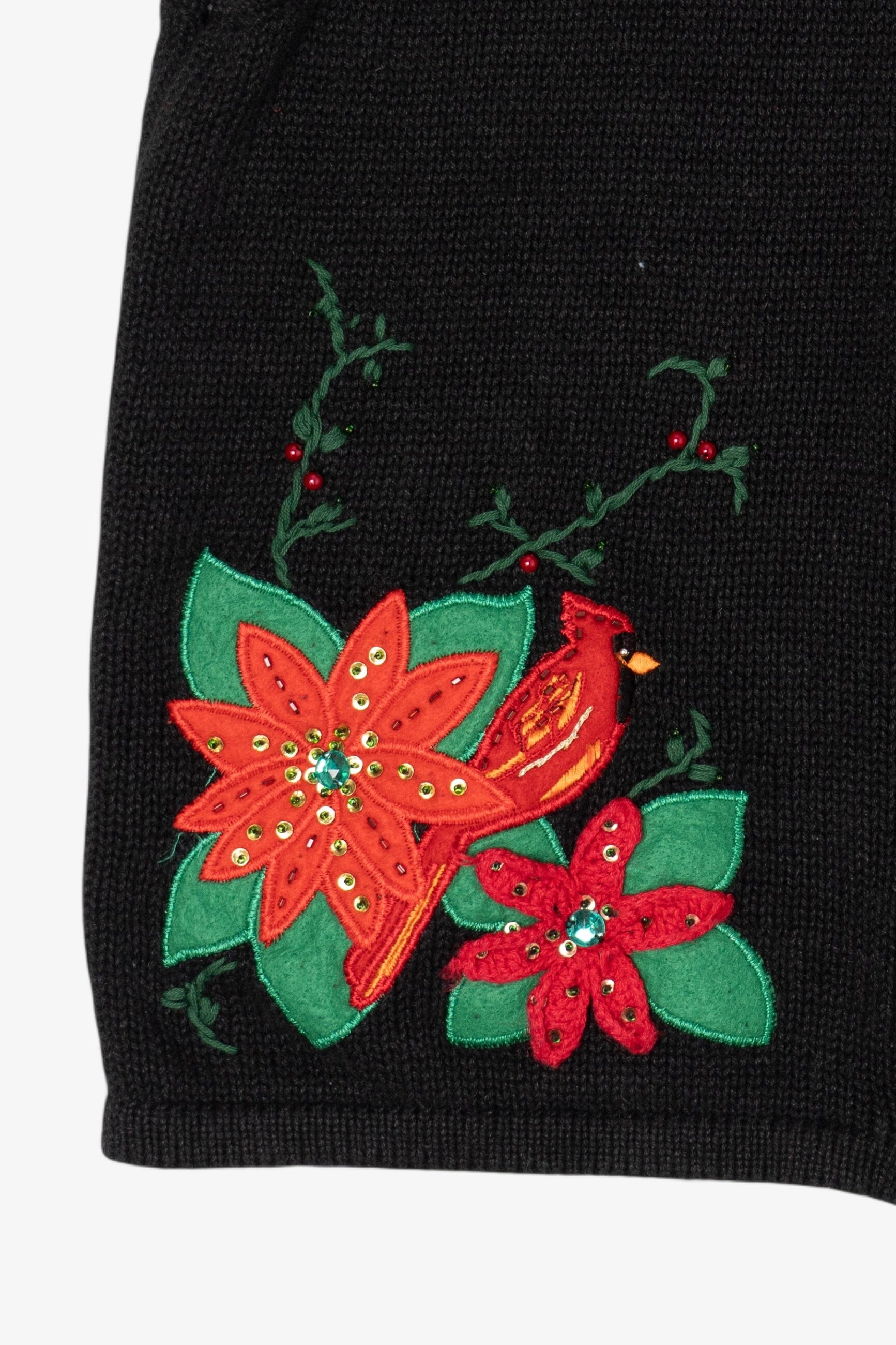 Poinsettias And Cardinals Ugly Christmas Vest (2010s)