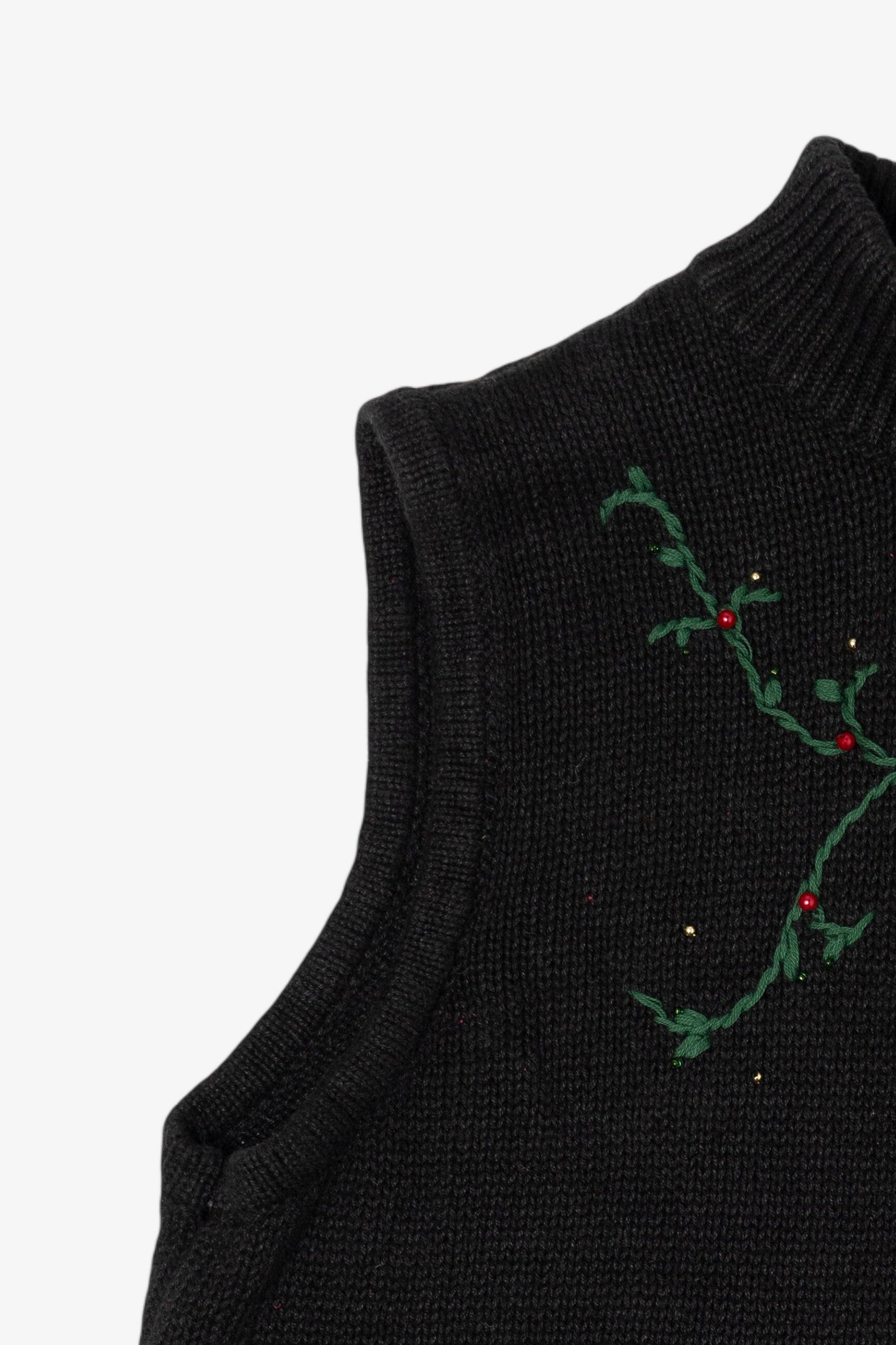 Poinsettias And Cardinals Ugly Christmas Vest (2010s)