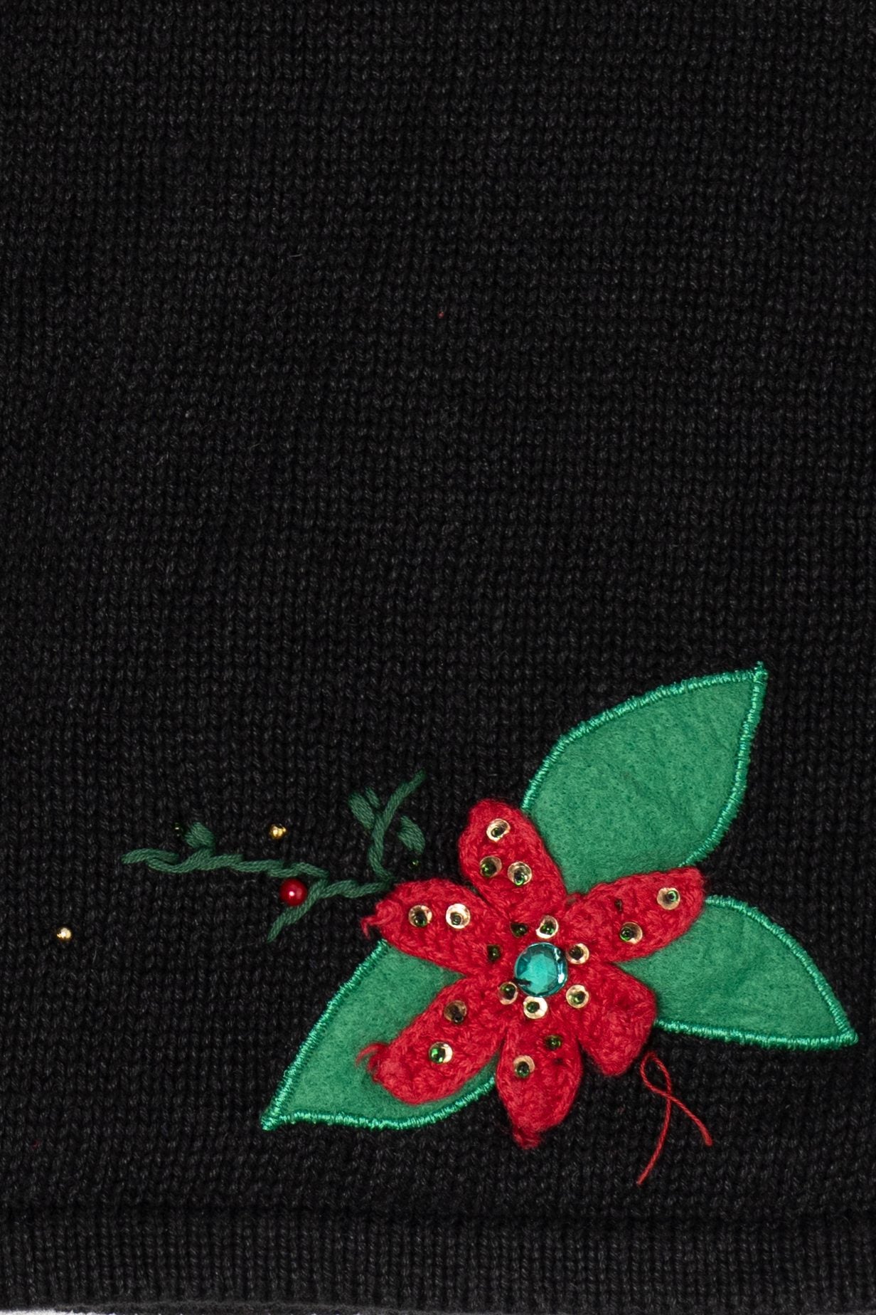 Poinsettias And Cardinals Ugly Christmas Vest (2010s)