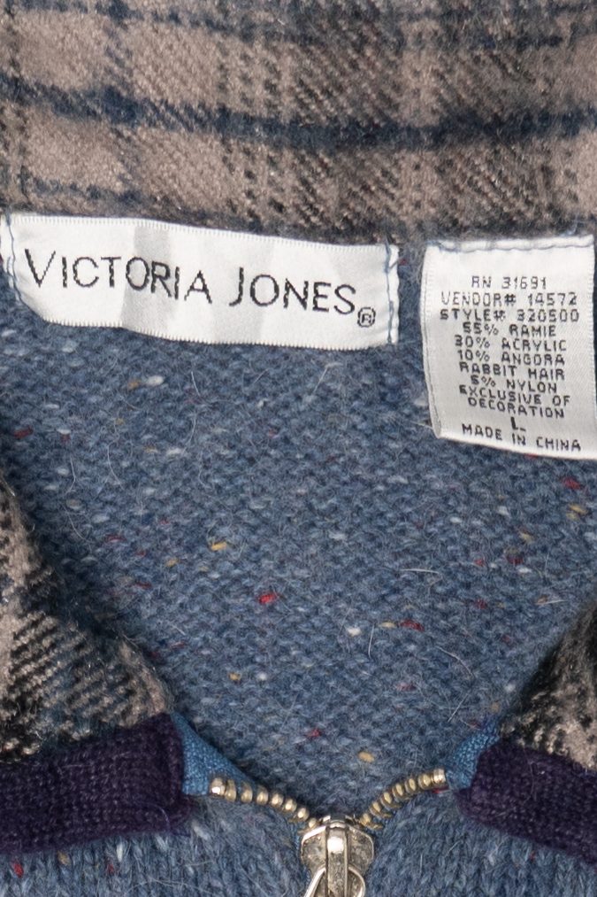 Vintage Blue Victoria Jones Reindeer Ugly Christmas Vest (2000s)