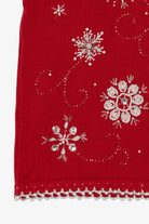 Vintage Red Theme Works Bejeweled Snowflakes Ugly Christmas Sweater (2000s)
