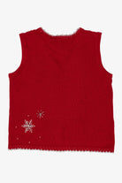 Vintage Red Theme Works Bejeweled Snowflakes Ugly Christmas Sweater (2000s)