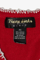Vintage Red Theme Works Bejeweled Snowflakes Ugly Christmas Sweater (2000s)