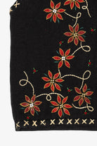 Vintage Black Bobbie Brooks Poinsettias Ugly Christmas Vest (1990s)