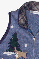 Vintage Victoria Jones Reindeer Cabin Zip Up Ugly Christmas Vest