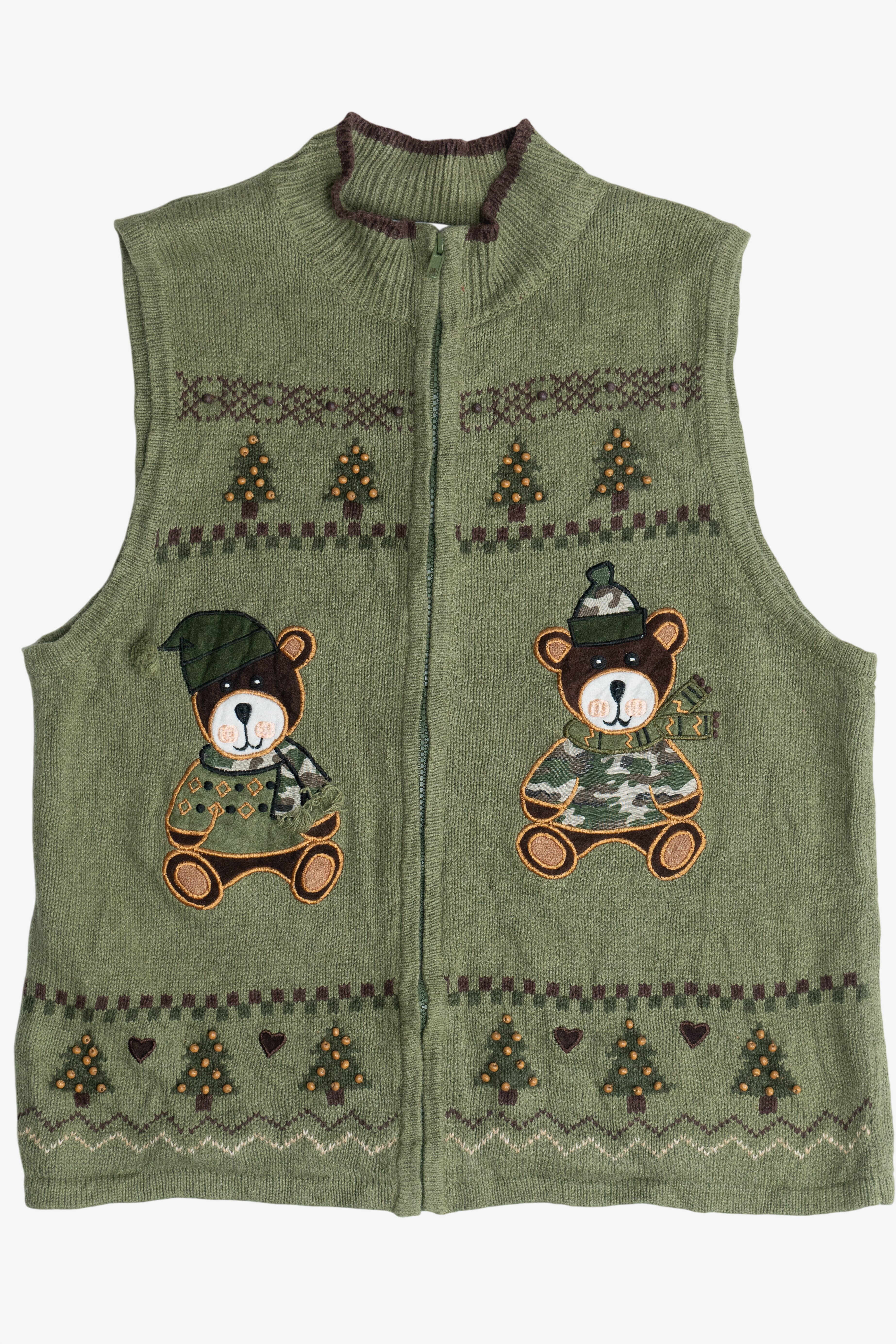 Vintage Camo Bears Ugly Christmas Vest (1990s)