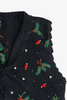Vintage Holiday Pine & Bows Ugly Christmas Vest (1990s)