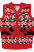 Red Merry Christmas Dogs With Bows Ugly Vest (2020s)