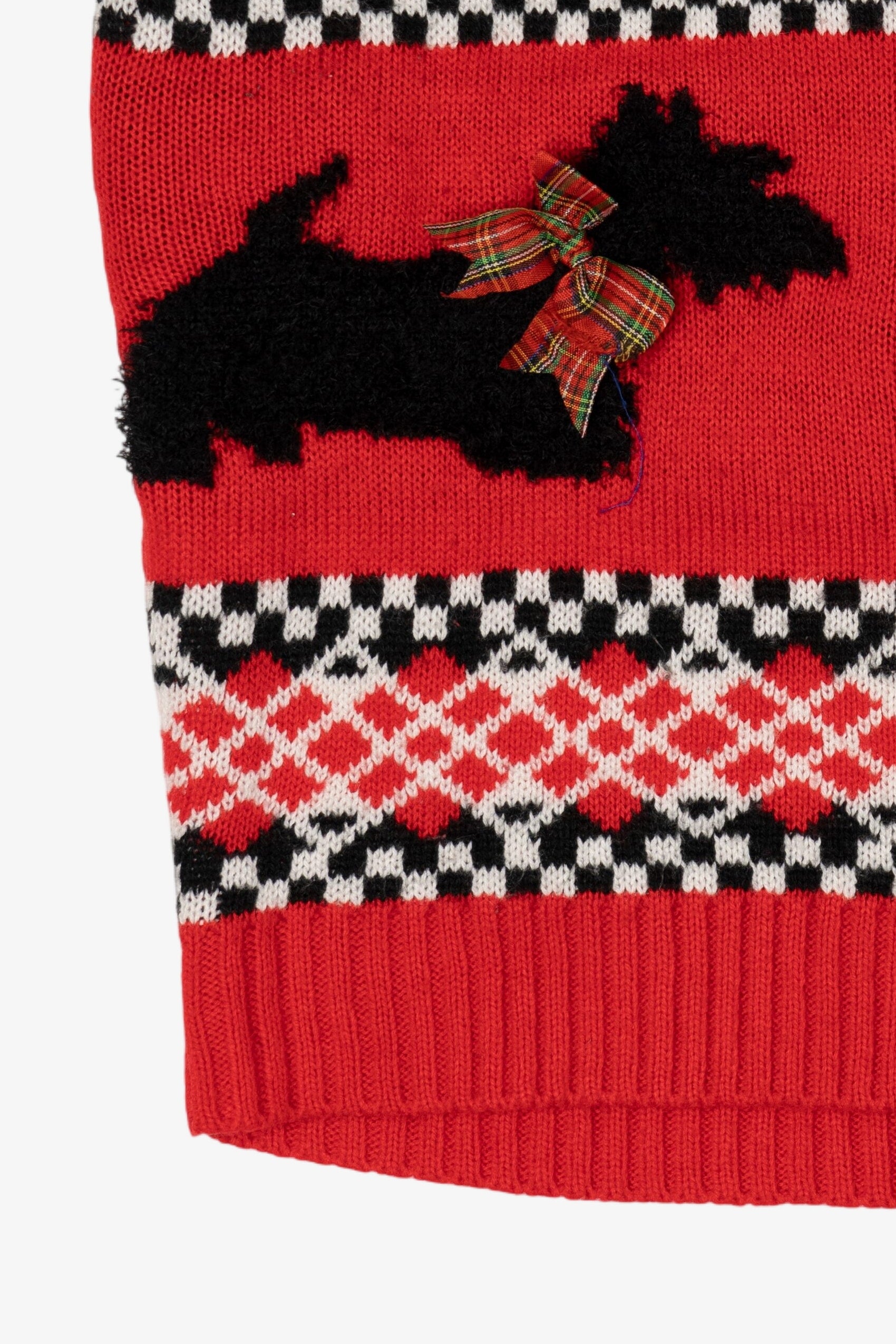 Red Merry Christmas Dogs With Bows Ugly Vest (2020s)