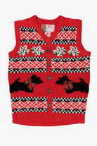 Red Merry Christmas Dogs With Bows Ugly Vest (2020s)
