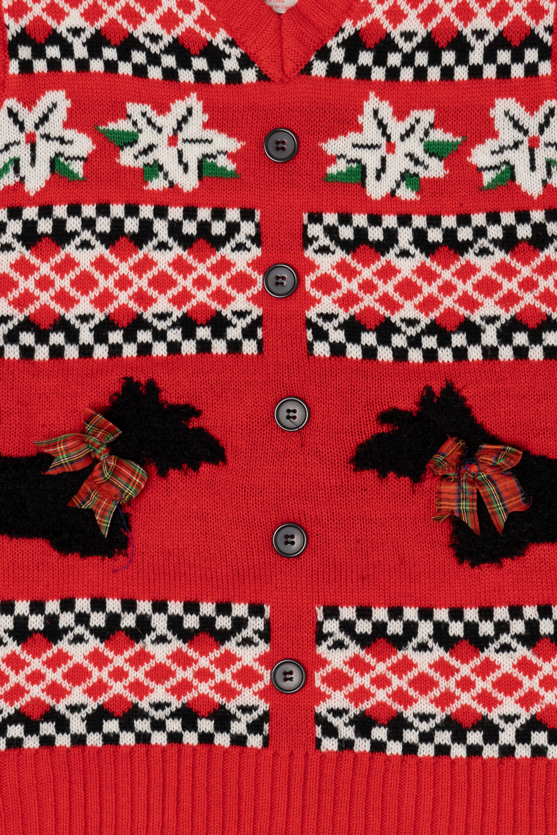 Red Merry Christmas Dogs With Bows Ugly Vest (2020s)
