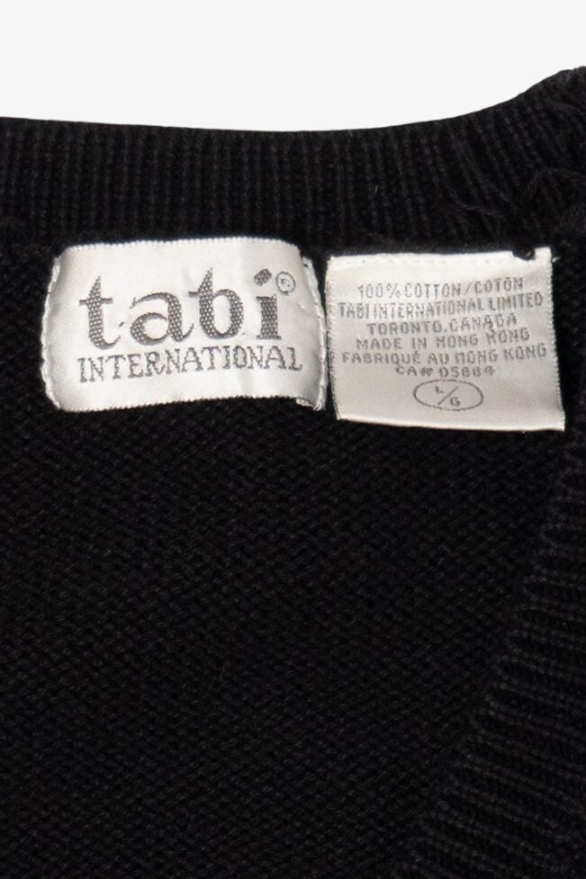 Vintage Black Tabi International Holly And Poinsettias Ugly Christmas Vest