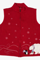 Vintage Red Christopher & Banks Polar Bears Ugly Christmas Vest (2000s)