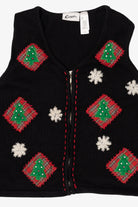 Vintage Black Curve Trees Ugly Christmas Vest (2000s)