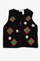 Vintage Black Curve Trees Ugly Christmas Vest (2000s)