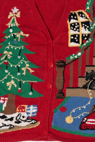 Vintage Red Capacity  Christmas Morning Ugly Christmas Vest (1990s)