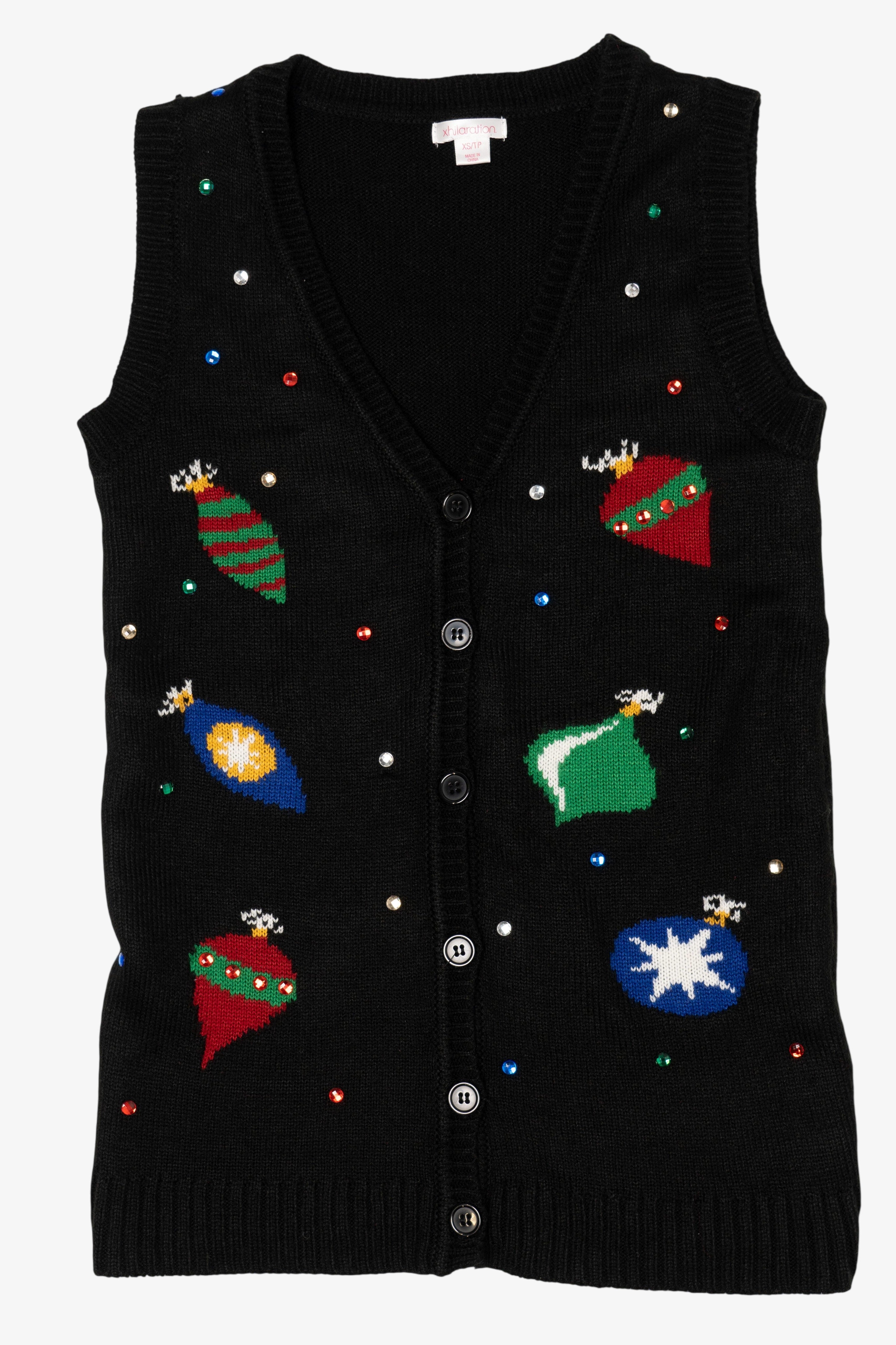 Black Xhilaration Ornaments Ugly Christmas Vest (2010s)