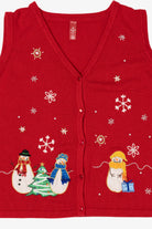 Red Snowmen Ugly Christmas Vest (2010s)