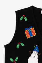 Vintage Black Croft & Barrow Snowmen Ugly Christmas Vest (2000s)