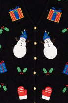 Vintage Black Croft & Barrow Snowmen Ugly Christmas Vest (2000s)