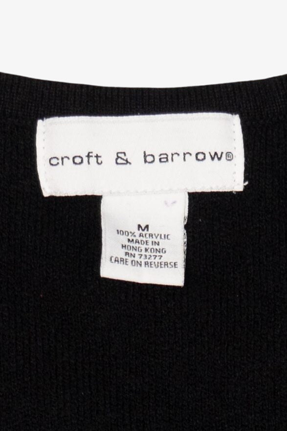 Vintage Black Croft & Barrow Snowmen Ugly Christmas Vest (2000s)