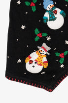 Vintage Black Victoria Jones Snowmen Ugly Christmas Vest (2000s)