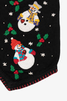 Vintage Black Victoria Jones Snowmen Ugly Christmas Vest (2000s)