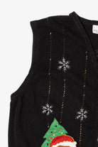 Vintage Black Bobbie Brooks Teddy Bears Ugly Christmas Vest (1990s)