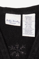 Vintage Black Bobbie Brooks Teddy Bears Ugly Christmas Vest (1990s)