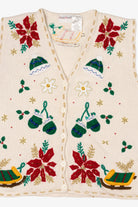 Vintage White Bobbie Brooks Sleds Ugly Christmas Vest (2000s)