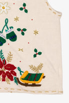 Vintage White Bobbie Brooks Sleds Ugly Christmas Vest (2000s)