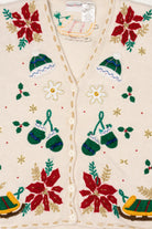 Vintage White Bobbie Brooks Sleds Ugly Christmas Vest (2000s)