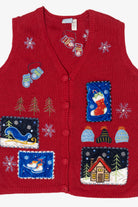 Vintage Red Holiday Editions Ugly Christmas Vest (2000s)
