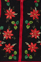 Vintage Black White Stag Poinsettias Ugly Christmas Vest (1990s)