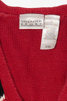 Vintage Red Villager Sport Snowflakes Ugly Christmas Vest (2000s)