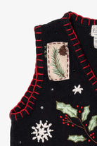 Vintage Black Basic Editions Ugly Christmas Vest (1990s)
