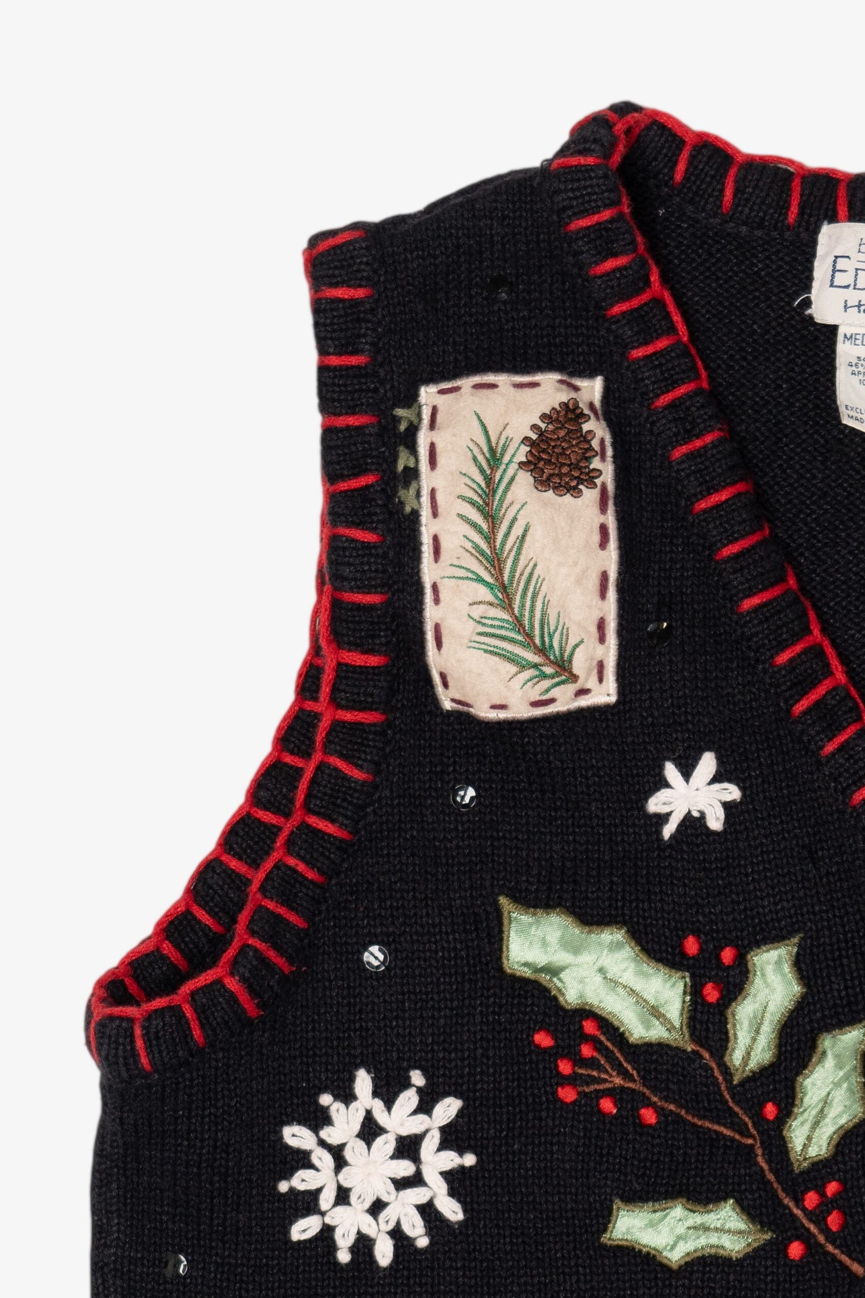 Vintage Black Basic Editions Ugly Christmas Vest (1990s)