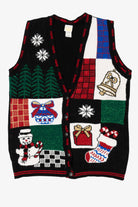 Vintage Black Holiday Time Ugly Christmas Vest (1980s)
