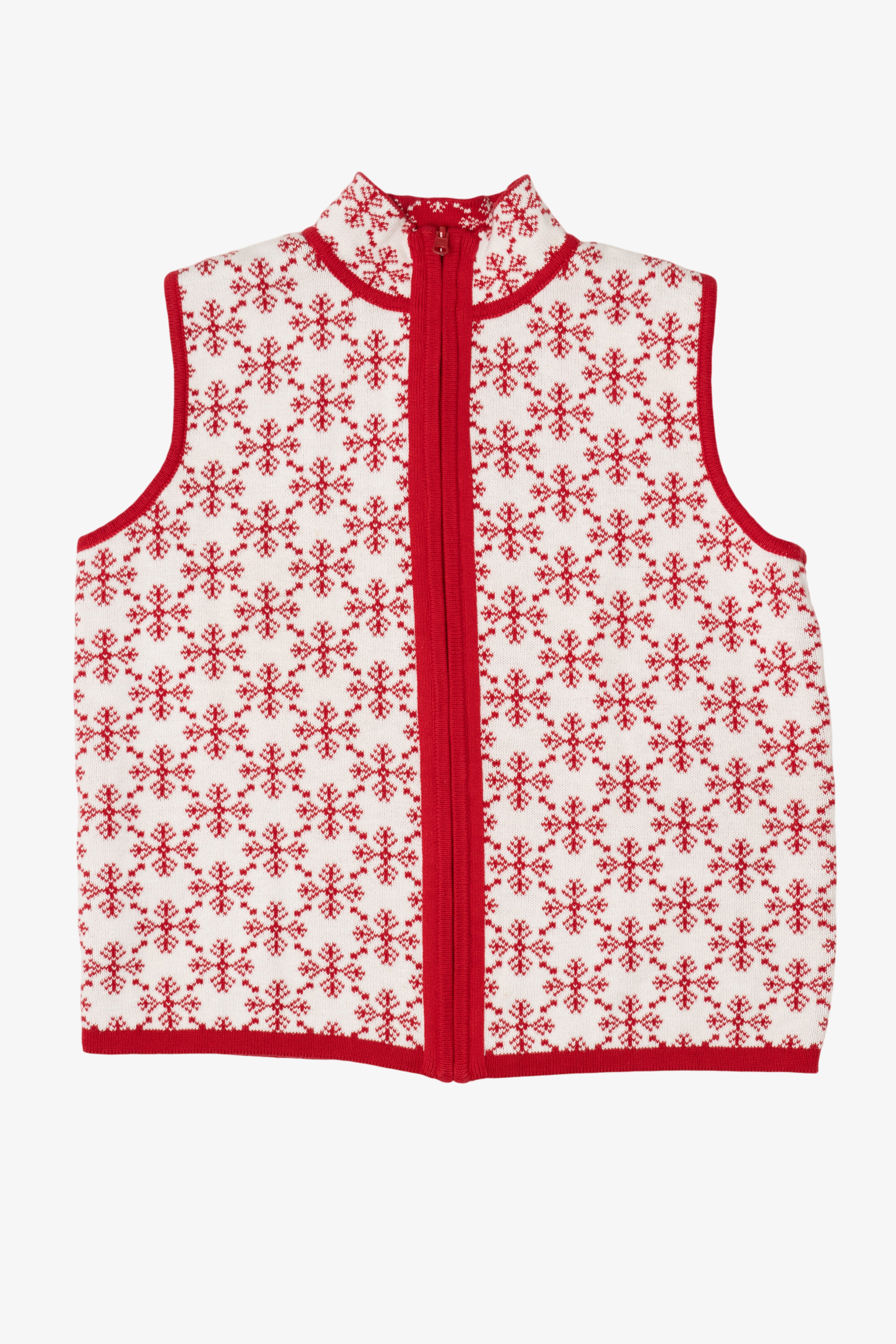 Reversible White And Red Snowflakes Ugly Christmas Vest
